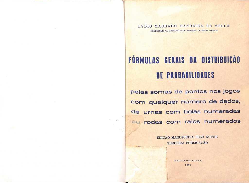 1967 Fórmulas gerais da distribuição de probabilidades (PDF)