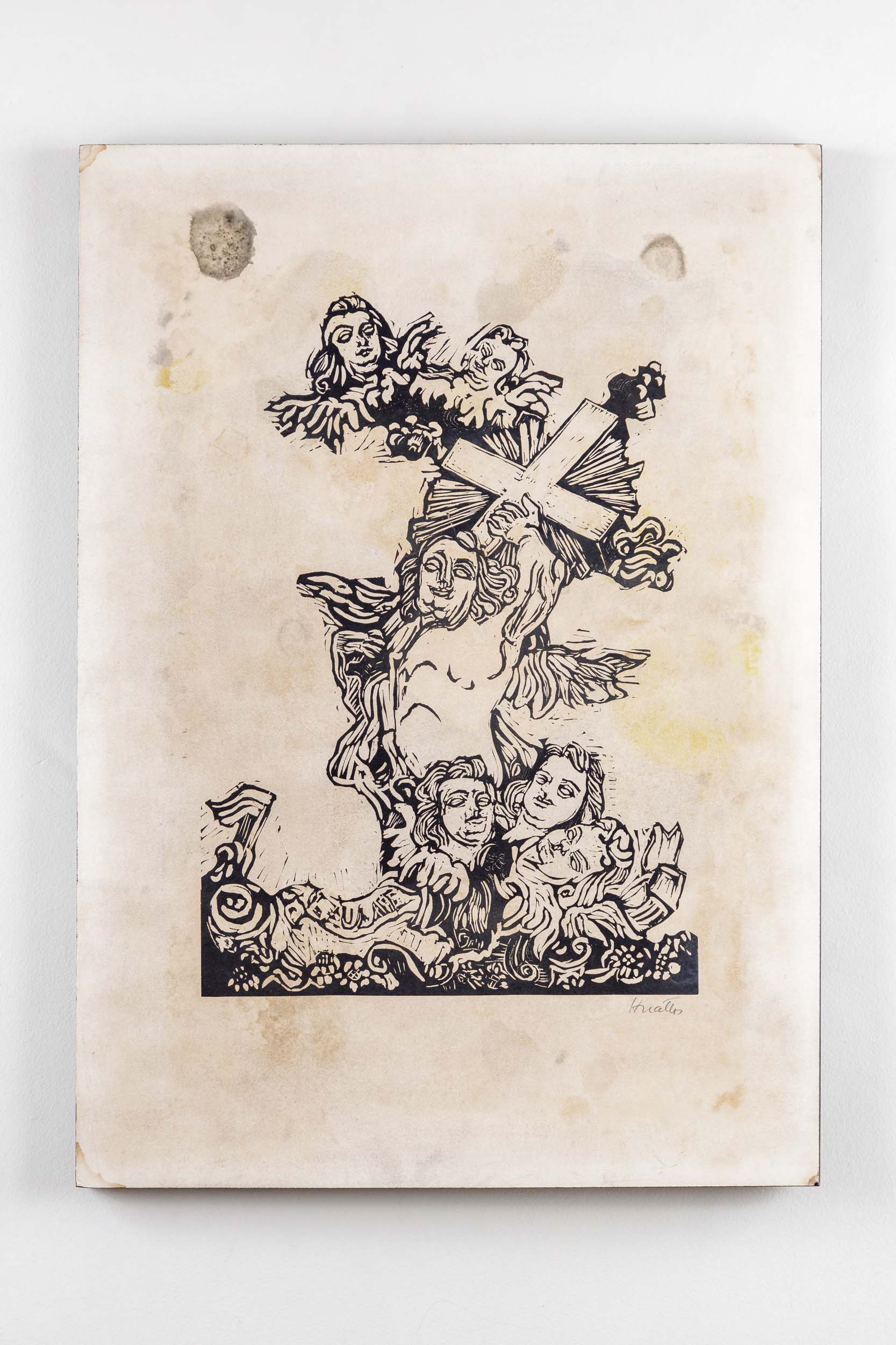 Tríptico Painel com Anjos